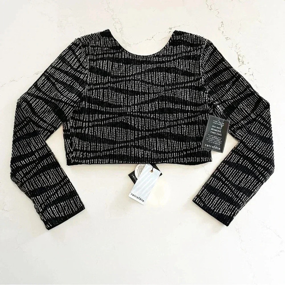 Retrofête Bryant Sequin Tiger Stripe Top | Black/Gunmetal | Large - Picture 4 of 10